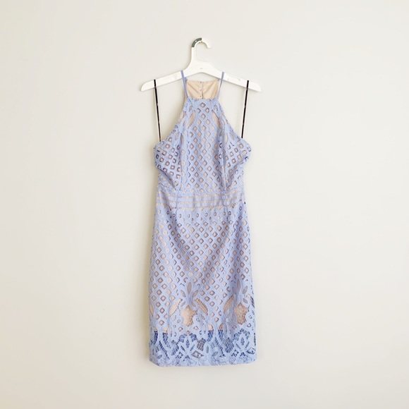 Lulus Steal A Kiss Lace Blue Bodycon Mini Dress - Picture 5 of 16
